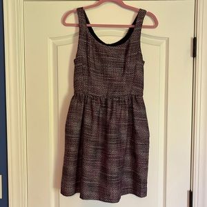 Aqua pleated tweed pink dress size small
